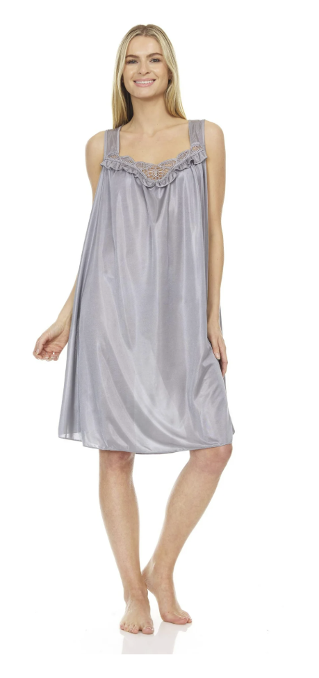 Pretty Woman Nightgown Polyester Sheer Satin Pus Sizes: 1X - 4X