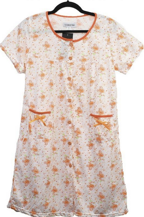 4 Pack Assorted Colors Women's Floral Nightgown with 2 Pockets, 95% Cotton Sleepwear