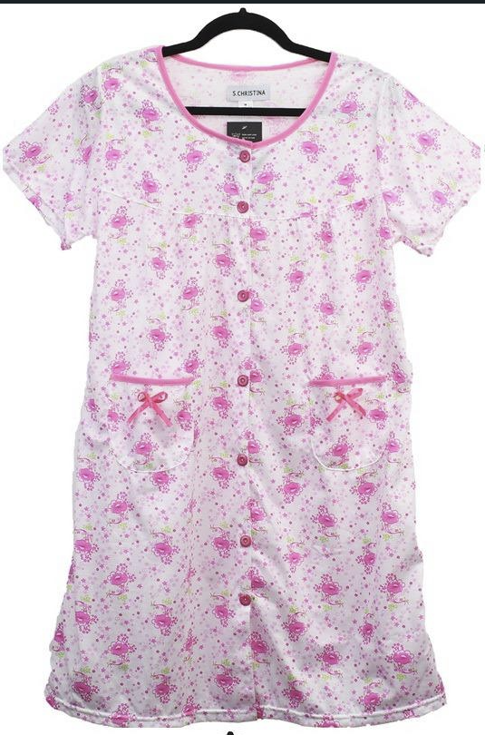 4 Pack Assorted Colors Women's Floral Nightgown with 2 Pockets, 95% Cotton Sleepwear