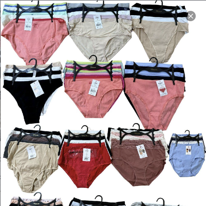 10 Pack Assorted Colors Women Panty Cotton Design Comfortable