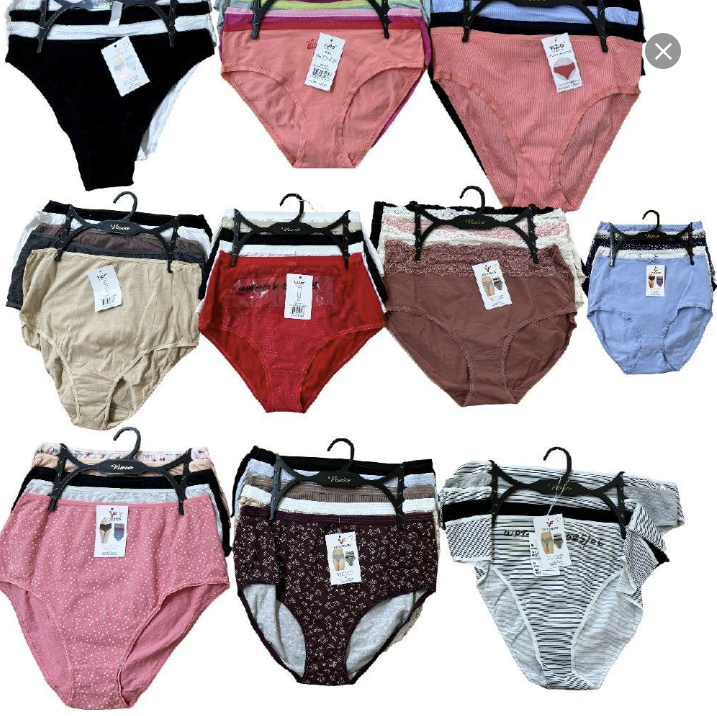 10 Pack Assorted Colors Women Panty Cotton Design Comfortable
