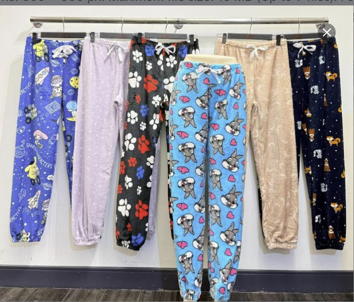 4 Pack Womens Plush Pajama Pants Assorted Designs  Loungewear Nightwear Womenswear Soft