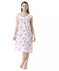 Pretty Woman Pink Nightgown 100% Cotton Short Sleeve Sleep Nightshirt