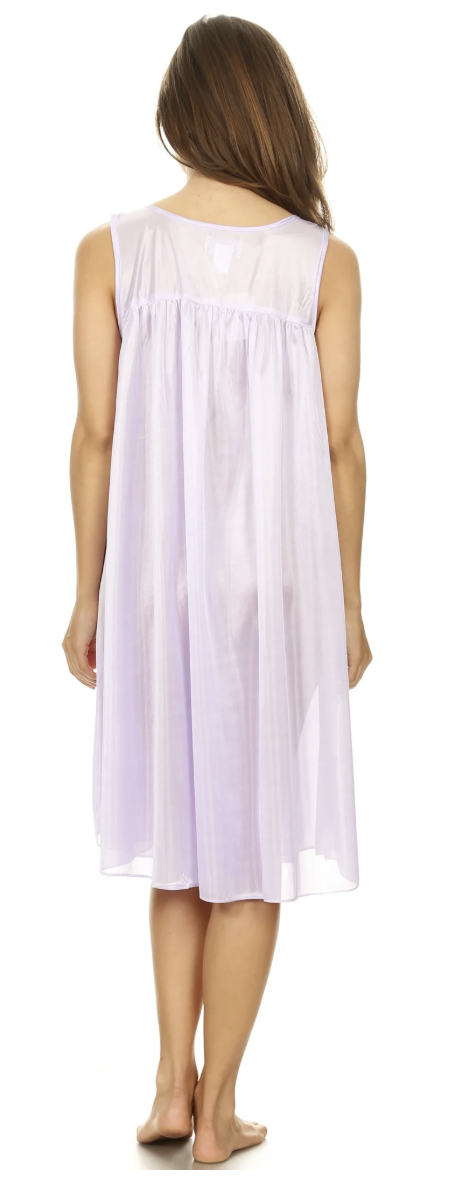 Pretty Woman Lavender Satin Nightgown Sleepwear Sizes M-4X