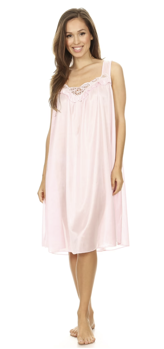 Pretty Woman Pink Satin Nightgown Sleepwear Sizes M-4X