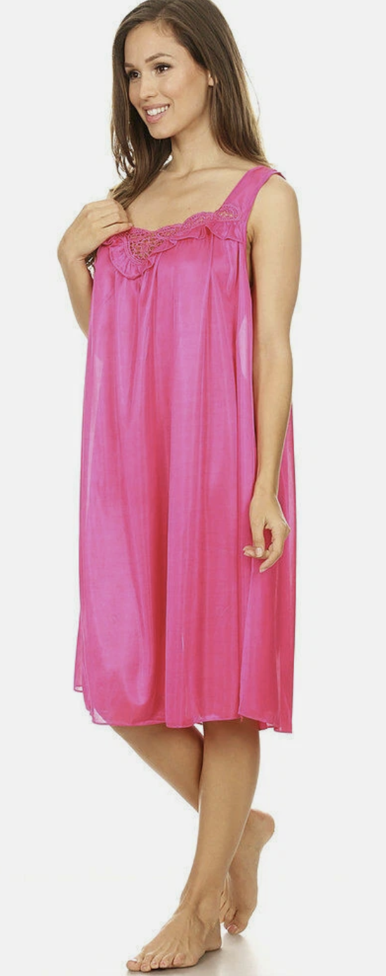 Pretty Woman Fuschia Satin Nightgown Sleepwear Sizes M-4X