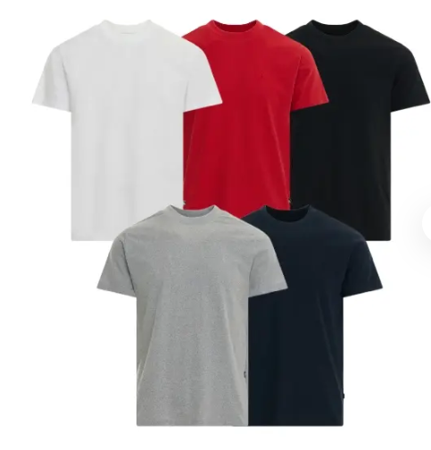 5 Pack Black Horse Club Men's Crew Neck Cotton T-Shirt Classic Casual Fashion Tee Embroidered Logo Flag Tag Short Sleeve Everyday Basic S-XXL