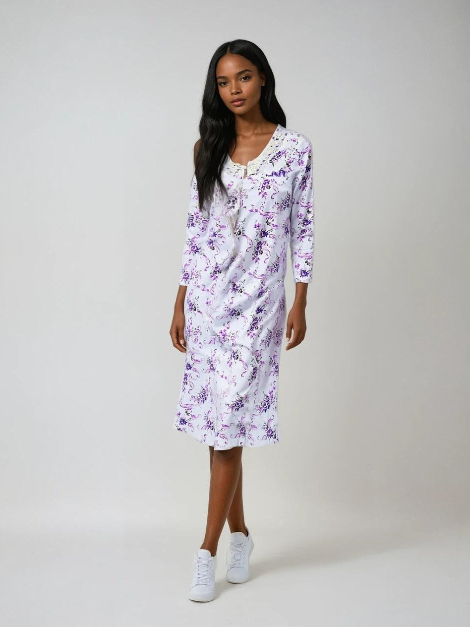 Pretty Woman Long sleeve 100% Cotton Nightgown Pajama Wear