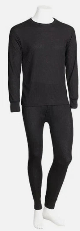 Mens 2 Pack Set Cotton Thermal-Comfortable Long Sleeve Top & Bottom