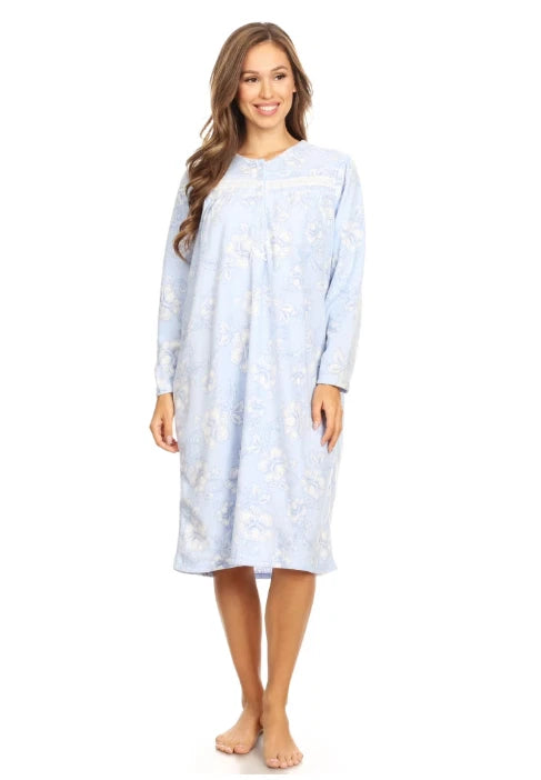 Pretty Woman Nightgown Sleepwear Pajamas Fleece Long Sleeve