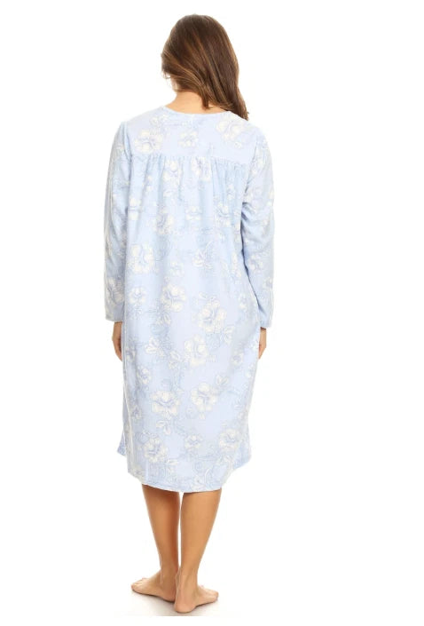 Pretty Woman Nightgown Sleepwear Pajamas Fleece Long Sleeve