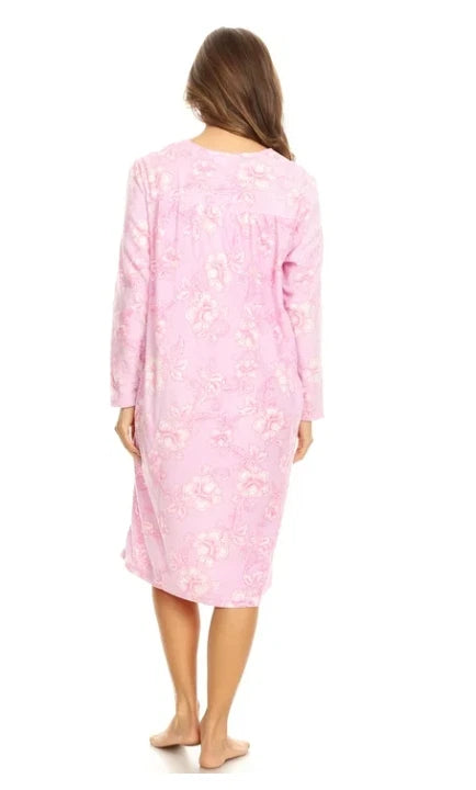 Pretty Woman Nightgown Sleepwear Pajamas Fleece Long Sleeve