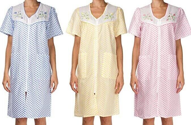 3 Pack Womens Shift Duster Housekeeping Dress - Medium to 3X