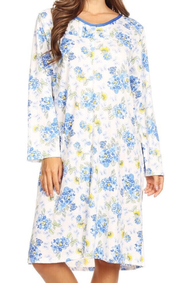 6007 Women Nightgown Sleepwear Pajamas Woman Long Sleeve Sleep Dress Nightshirt
