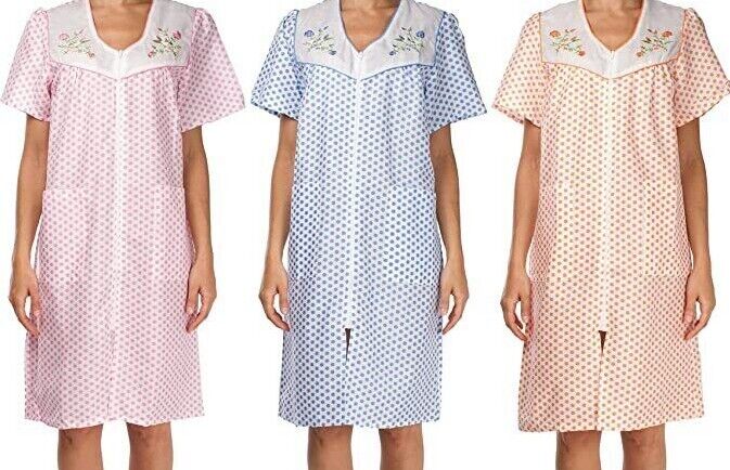 3 Pack Womens Shift Duster Housekeeping Dress - Medium to 3X