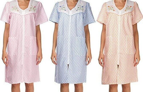 3 Pack Womens Shift Duster Housekeeping Dress - Medium to 3X