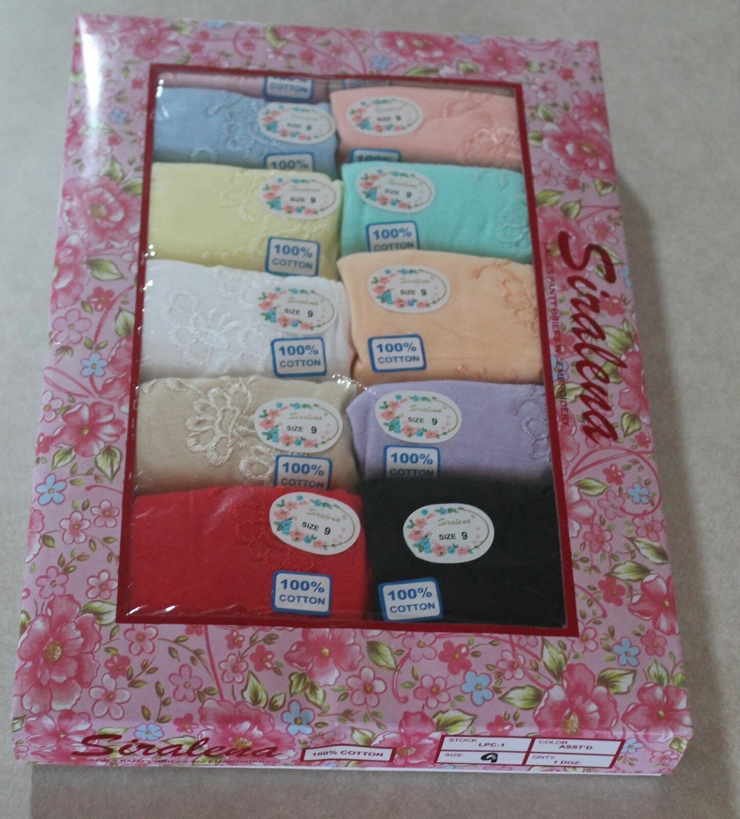 Set Of 12 SIRALENA DREAM GIRL Women's 100% Cotton Briefs Underwear Size 13