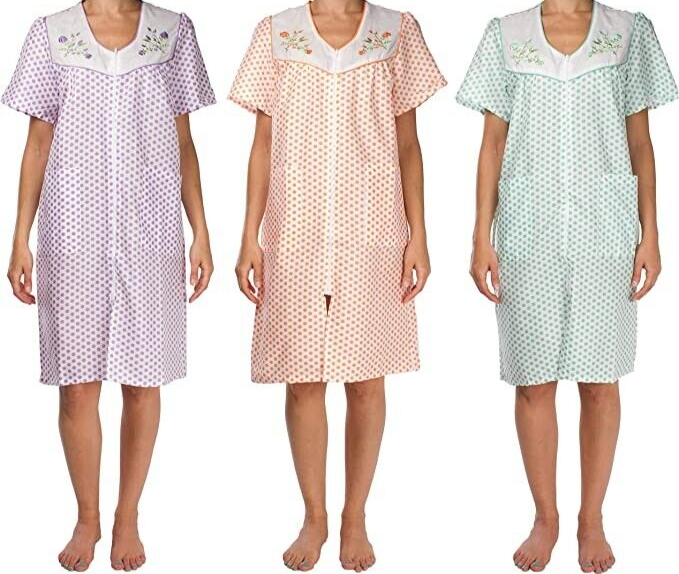 3 Pack Womens Shift Duster Housekeeping Dress - Medium to 3X