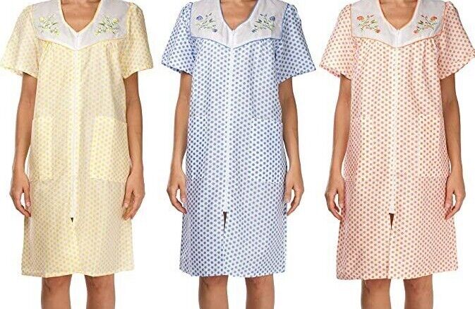 3 Pack Womens Shift Duster Housekeeping Dress - Medium to 3X