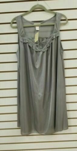 Pretty Woman Grey Satin Nightgown Sleepwear Sizes M-4X