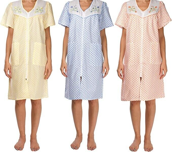 3 Pack Womens Shift Duster Housekeeping Dress - Medium to 3X