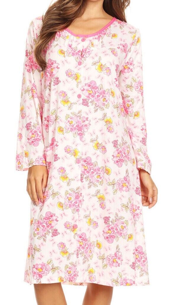 6007 Women Nightgown Sleepwear Pajamas Woman Long Sleeve Sleep Dress Nightshirt