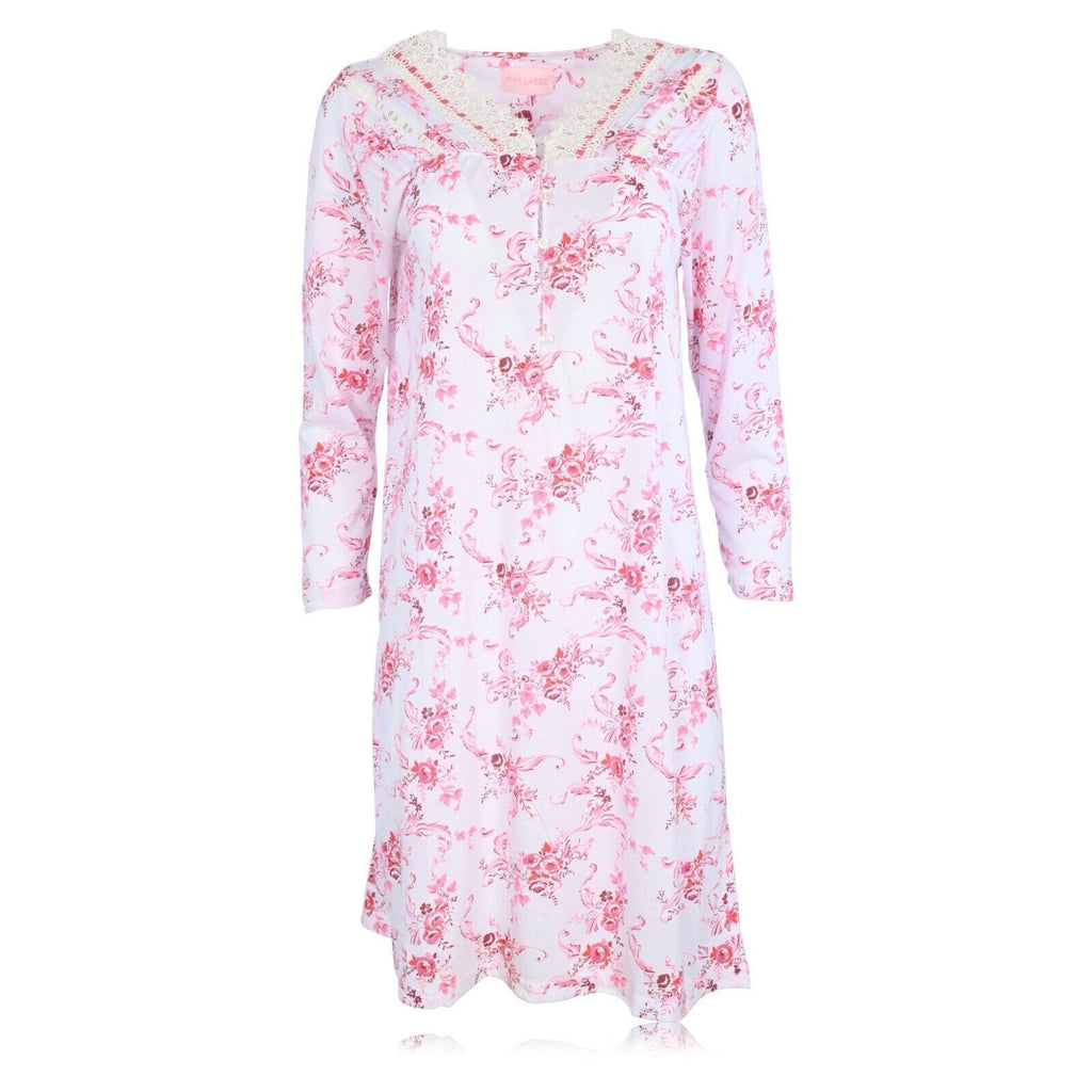Pretty Woman Long sleeve 100% Cotton Nightgown Pajama Wear