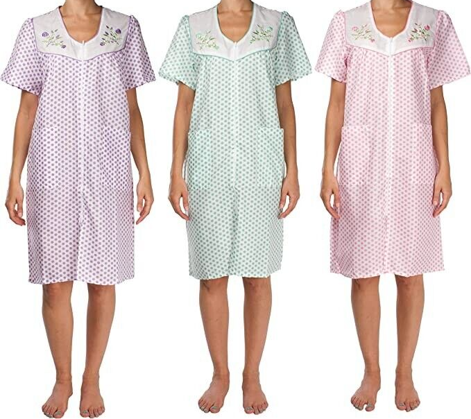 3 Pack Womens Shift Duster Housekeeping Dress - Medium to 3X
