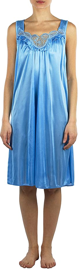 Pretty Woman Light Blue Satin Nightgown Sleepwear Sizes M-4X
