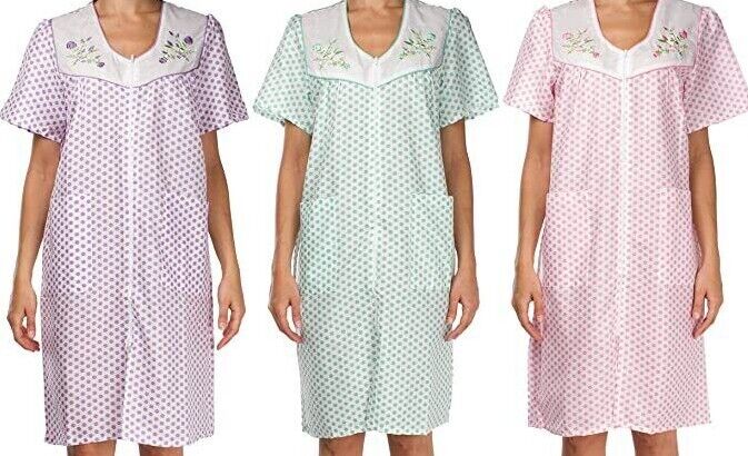 3 Pack Womens Shift Duster Housekeeping Dress - Medium to 3X