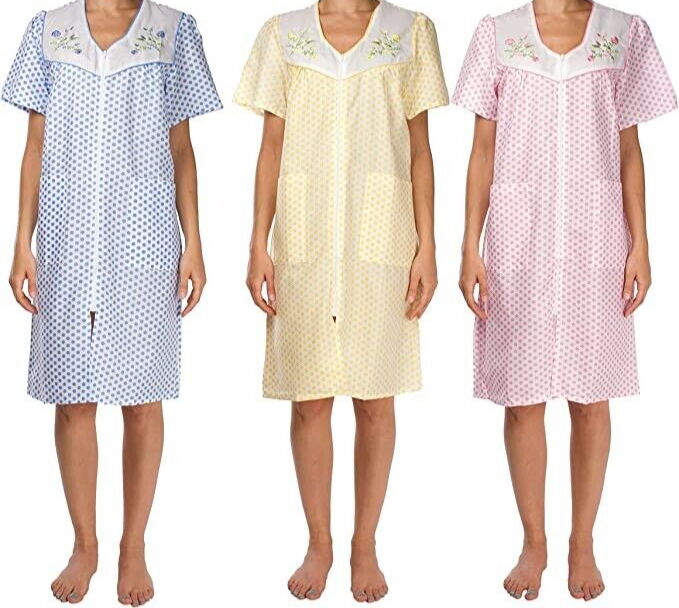 3 Pack Womens Shift Duster Housekeeping Dress - Medium to 3X