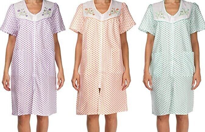 3 Pack Womens Shift Duster Housekeeping Dress - Medium to 3X