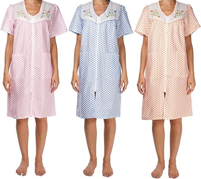 3 Pack Womens Shift Duster Housekeeping Dress - Medium to 3X